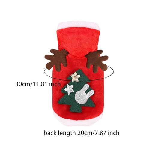 F Fityle 4X Haustier Pullover für Kaltes Wetter, Welpen Weihnachtsmann Rentier Outfit, Haustier Hundekatze Weihnachts Rentier Kostüm für von F Fityle