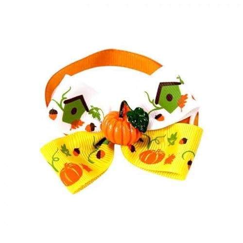 F Fityle 4X Katzen Halsband, Herbst Halloween Haustier Krawatte, Verstellbare Hundekrawatte mit Thanksgiving, Katzen Hunde Fliege, Katzen Fliege, Kitty, Thanks von F Fityle