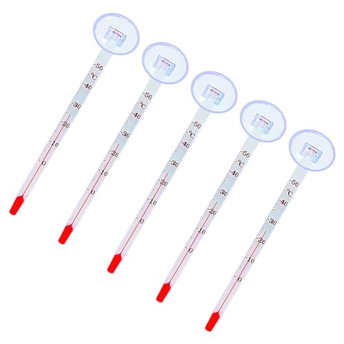 F Fityle 5 x schwimmendes Aquarium-Thermometer, Tauchthermometer, Messung, leicht ablesbares Glasrohr, genaues Analog mit Saugnapf, Stock von F Fityle