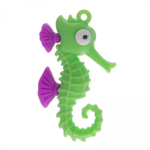 F Fityle 6xFish Tank Schwimmende Dekorationen Künstliche für Aquarium Sea Horse Modell Grün, Grün, 2 Stk von F Fityle