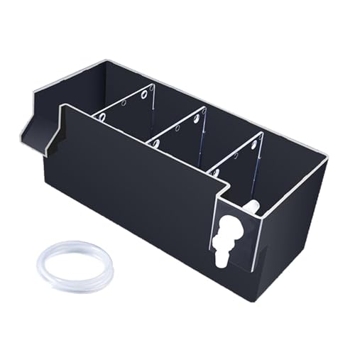 F Fityle Filterschublade für Aquarien, Filterbox für Aquarien, transparente Tropfwasser-Durchflussbox, Filterbox für Aquarien, Filtrationsbox für kleine, Schwarz 24x10.5x10cm von F Fityle