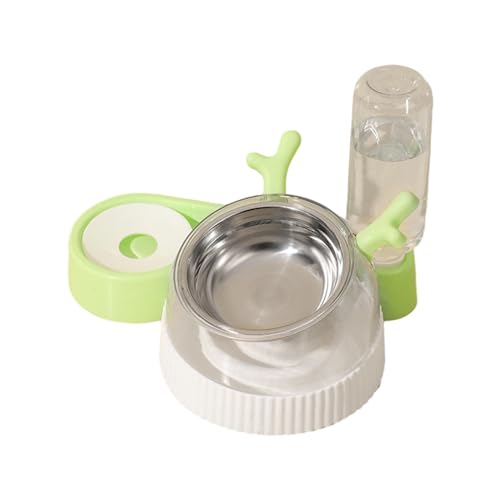 F Fityle Futter- und Wasser-Set für Katzen, Hunde, erhöhte Futternäpfe mit Wasserflasche, rutschfest, 15° geneigt, Katzennäpfe für Kaninchen, Kätzchen, Grüne Geweihe von F Fityle