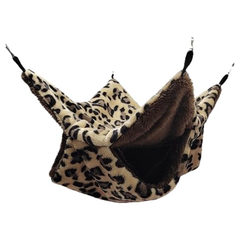 F Fityle Hängematte für Kleintiere, Hängehausnest für Chinchillas, Etagenbett-Hängematte für Kurzkopfgleitbeutler, Käfigzubehör für Papageien, Schwarz 34cmx34cm von F Fityle