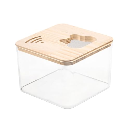 F Fityle Hamster Sandbad Box Badewanne Klar Lebensraum Dekoration Käfig Zubehör Haustier Toilette Graben Sand Behälter für Igel Rennmaus, Quadrat von F Fityle
