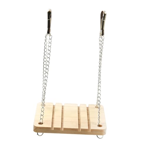 F Fityle Hamster-Schaukelspielzeug, Hamster-Spielständer, dekorative, stabile Sitzstange aus Holz, Kauspielzeug, Hamster-Hängeständer für Sittiche, Vögel, Aras, Style A von F Fityle