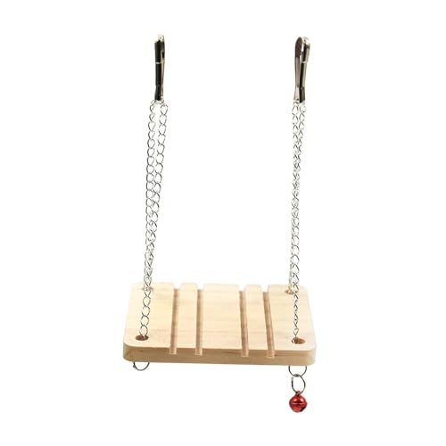 F Fityle Hamster-Schaukelspielzeug, Hamster-Spielständer, dekorative, stabile Sitzstange aus Holz, Kauspielzeug, Hamster-Hängeständer für Sittiche, Vögel, Aras, Style B von F Fityle