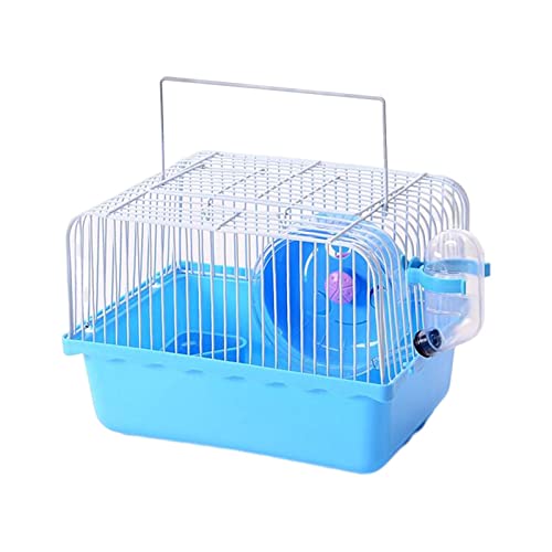 Hamsterkäfig, kleines Zubehör, Geschirrzubehör, Futterbox, Haustierkäfig, tragbarer Träger, Hamsterspielzeug für Rennmäuse, Lebensraum, Haus, Blau von F Fityle