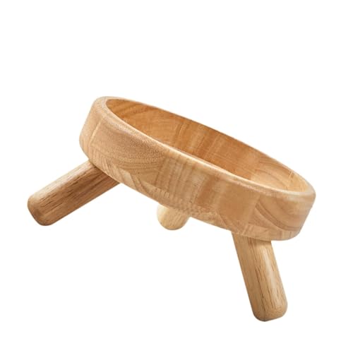 F Fityle Hochgezogene Hund Schüssel Stand Wasser Und Futterschüssel Ständer Wasserer Regal Holz Haustier Futtermittelhalter, 18x18x9cm von F Fityle