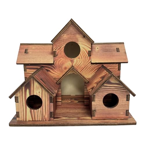 F Fityle Hölzernes Vogelhaus, hängende Hütte, Garten, Hinterhof, Gartenarbeit, Geschenk, Nest, Vogelhaus für Hofnisten, Käfigzaunkönige im Freien von F Fityle