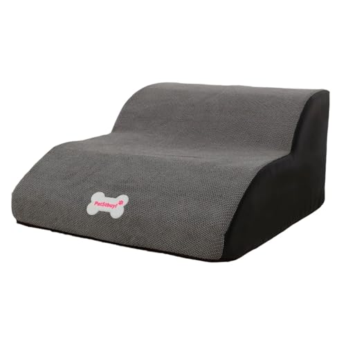 F Fityle Hundetreppe für kleine Hunde, Hundestufen für Hochbett, bequem, Grau von F Fityle