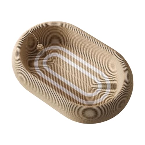 F Fityle Innenkatze Sisal Scratcher Pad Bett Anti -Skid -Boden, Oval 60x40 cm von F Fityle