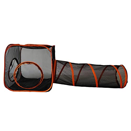 F Fityle Mesh-Katzentunnel Outdoor Mesh-Katzenzelt Außen Faltkäfig Haus Katzenspielzeug Katzen-Durchgangstunnel zum Laufen von Hunden, die Indoor-Katzen, Viereck von F Fityle