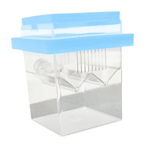 F Fityle Schwebende Isolationsbox Fisch Brutschachtel Kleiner Kindergarten Box Fischtank Hatching für Guppy Betta, Fischei Ei, Blau von F Fityle