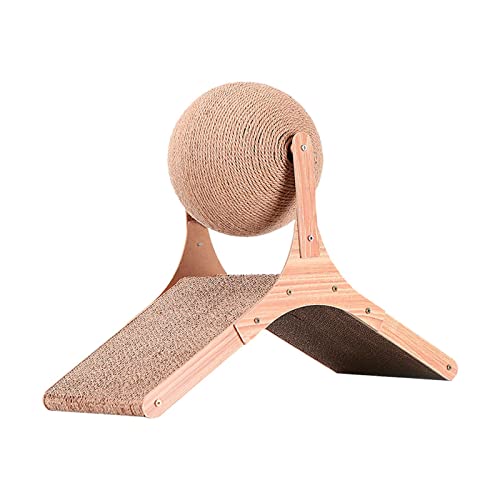 F Fityle Cat Scratcher Ball, Kratzkugel für Katzen Sisal, Kratzspielzeug Katze Holz Kratzball, Sisal Cat Scratcher Toy Interaktives Haustierspielzeug für Katze Grind Claw Sleeping Rest, Riesenrad von F Fityle