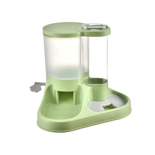 F Fityle Tierfutter- und Wasserspender-Set, selbsternährender Katzenfutter-Wasserspender, integriert, große Kapazität, für Heimtierbedarf, Kätzchen, Wohnmobile, Grün von F Fityle