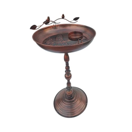 F Fityle Vogelhäuschen aus Metall, Vogelfutterspender, leicht nachzufüllen, Garten, multifunktional, Terrasse, Geschenke, Zubehör, Ornament, Vogelbad, Kinder, Bronze von F Fityle