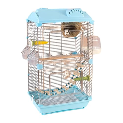 F Fityle Vogelkäfig -Papagei Cage Home Decor atmungsaktives Großvogel mit Standzubehör für Finken Papageien Shortets Papageien, Blau von F Fityle