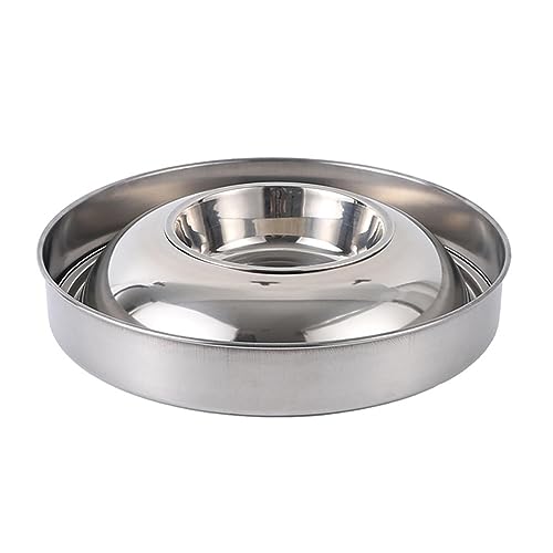 F Fityle Wasser- und Futternapf-Set für Hunde, Edelstahl, langsamer Futternapf, Futternäpfe, Trinknapf, Katzen-Futternapf, Haustiernapf für Welpen, Kätzchen, Durchmesser 32cm von F Fityle