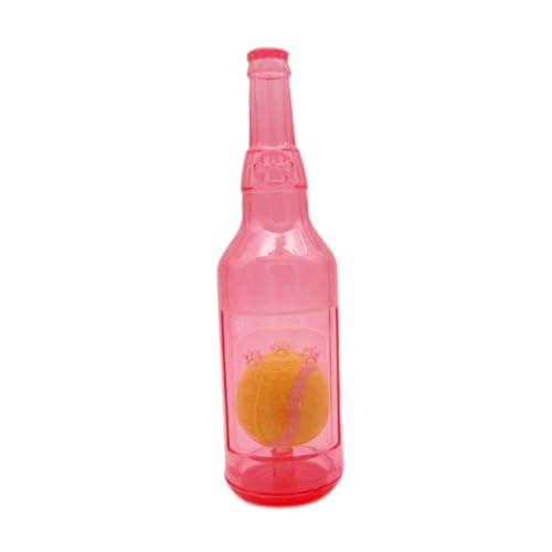 F Fityle Wasserflasche, Hundespielzeug, Quietschspielzeug, Spielflasche, Spielzeug für Aggressive Kauer, süßes, quietschendes Hundespielzeug für den Strand, Rot, L von F Fityle