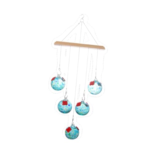 F Fityle Windspiel-Futterspender, hängender Vogelfutterspender, der Vögel mit Glaskugeln anlockt, Futterstation für Fence Mom Birdhouse, Hellblau F Fityle Windspiel-Futterspender, hängender Vogelfutterspender, der Vögel mit Glaskugeln anlockt, Futterstation für Fence Mom Birdhouse, Hellblau von F Fityle