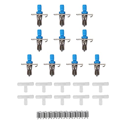 10-teiliges Kaninchen-Nippel-Tränke-Set – automatisches Trinkgerät mit Doppelfedern für kleine Tiere von F&Y