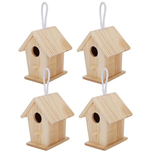 4-teiliges Vogelhaus-Set aus Zedernholz, hängende Vogelhäuser für Garten, Balkon, langlebig, Eichhörnchenschutz, für Bluebird, Zaunkönig, Finken von F&Y