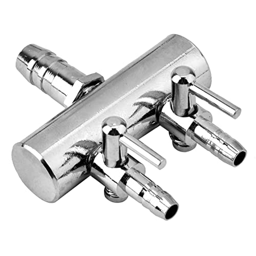 F&Y Edelstahl-Aquarium-Luftsteuer-Splitterventil – 8 mm bis 4 mm Luftpumpenschlauch-Adapter für Aquarien (8 bis 4 mm Zweiloch-Splitterkopf) von F&Y