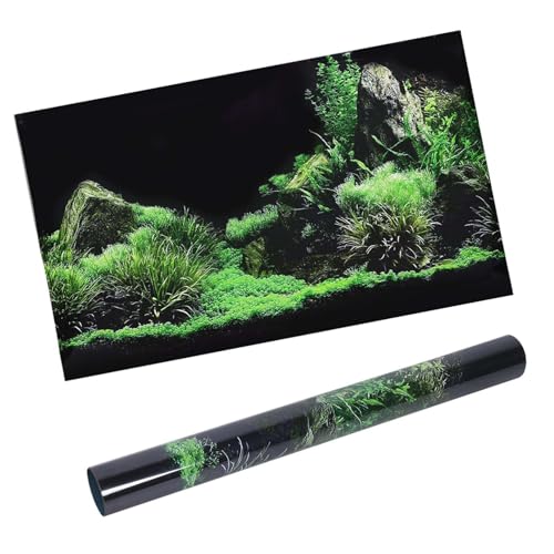 F&Y PVC-Hintergrundaufkleber für Aquarien – Meeresboden-Wassergras-Dekoration, selbstklebendes Design (61 * 40cm) von F&Y