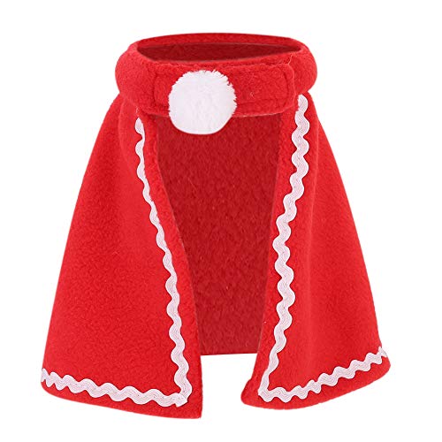 Weihnachtskostüm für Haustiere, roter Umhang, weicher Fleece-Weihnachtsumhang für Katzen, Hunde, Kaninchen und kleine Tiere (Typ 1) von F&Y