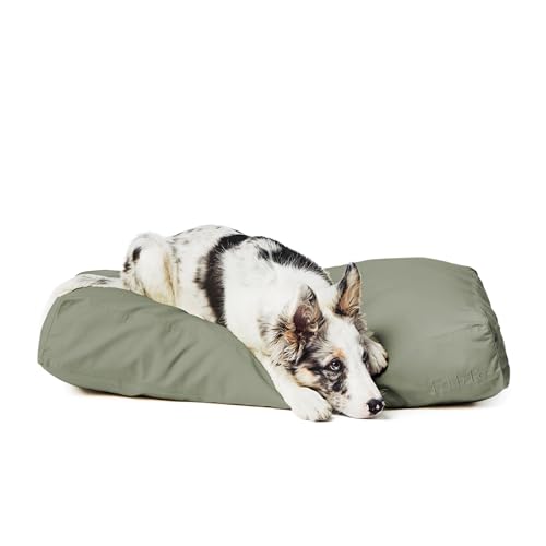 FABLE Hundebett – extra weiches Hundebett – minimalistisches Design – wasserabweisend, leicht zu reinigen außen – maschinenwaschbar – Innenseite aus Memory-Schaum – Grün XS/S von FABLE