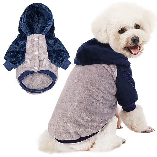 FABRICASTLE Hund Hoodie Pullover, Hundekleidung Hundemantel, Hundejacke für kleine oder mittelgroße Hunde Junge oder Mädchen, Ultra weiche und warme Katzen-Haustier Pullover (Grauer Körper, Medium) von FABRICASTLE