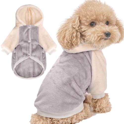 FabriCastle Hunde-Kapuzenpullover für kleine Hunde, Jungen und Mädchen, kleine Hundekleidung, XS, Welpen-Sweatshirt, Haustier-Outfit, Katzenkleidung, superweich, warm, Schnappverschluss von FABRICASTLE