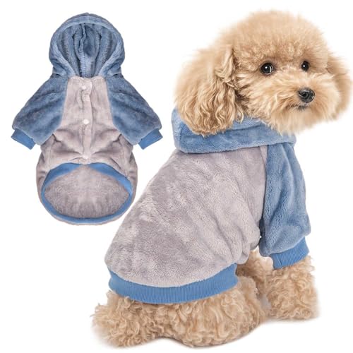 FabriCastle Hunde-Kapuzenpullover für kleine Hunde, Jungen und Mädchen, kleine Hundekleidung, XS, Welpen-Sweatshirt, Haustier-Outfit, Katzenkleidung, superweich, warm, Schnappverschluss von FABRICASTLE