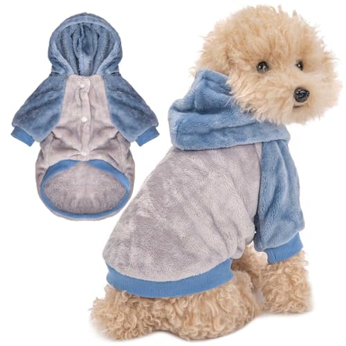 FabriCastle Hunde-Kapuzenpullover für kleine Hunde, Jungen und Mädchen, kleine Hundekleidung, XS, Welpen-Sweatshirt, Haustier-Outfit, Katzenkleidung, superweich, warm, Schnappverschluss von FABRICASTLE