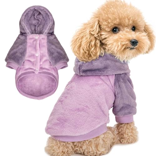 FabriCastle Hunde-Kapuzenpullover für kleine Hunde, Jungen und Mädchen, kleine Hundekleidung, XS, Welpen-Sweatshirt, Haustier-Outfit, Katzenkleidung, superweich, warm, Schnappverschluss von FABRICASTLE