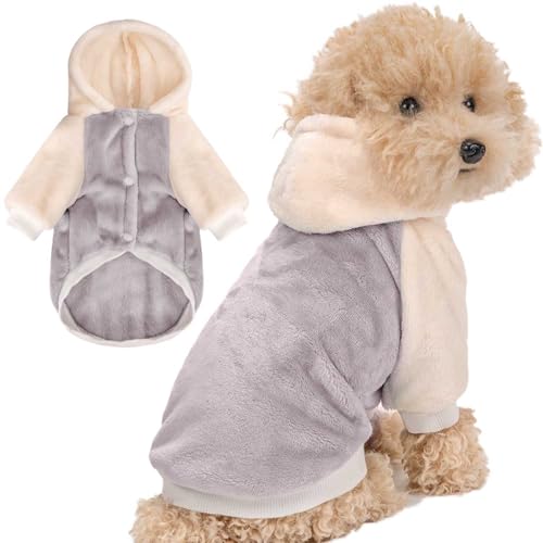 FabriCastle Hunde-Kapuzenpullover für kleine Hunde, Jungen und Mädchen, kleine Hundekleidung, XS, Welpen-Sweatshirt, Haustier-Outfit, Katzenkleidung, superweich, warm, Schnappverschluss von FABRICASTLE