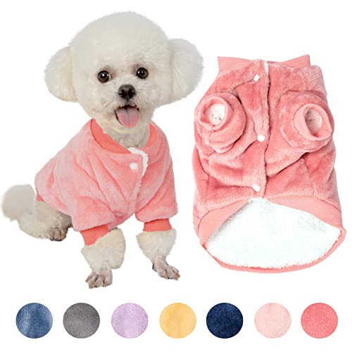 FabriCastle Hundepullover, Hundekleidung, Hundemantel, Hundejacke für kleine oder mittelgroße Hunde, Jungen oder Mädchen, ultraweich und warm, Katzenpullover (rosa Rose, XS) von FABRICASTLE