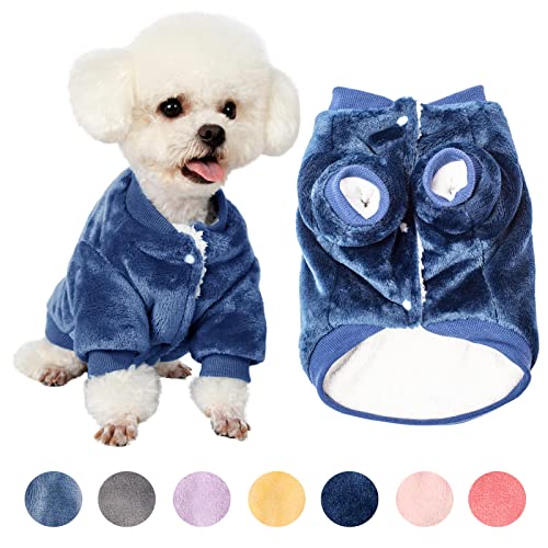 FabriCastle Hundepullover, Hundekleidung, Hundemantel, Hundejacke für kleine oder mittelgroße Hunde, Jungen oder Mädchen, ultraweich und warm, für Katzen (Blau, klein) von FABRICASTLE