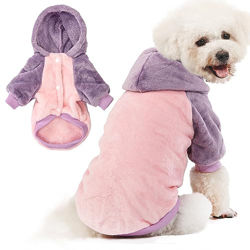 Hund Hoodie Pullover, Hundekleidung, Hundemantel, Hundejacke für kleine oder mittelgroße Hunde Junge oder Mädchen, Ultra weiche und warme Katzen-Haustier-Pullover (Rosa Body, Large) von FABRICASTLE