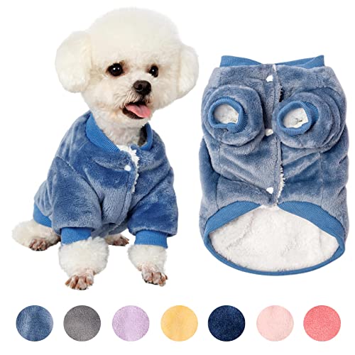 FabriCastle Hundepullover, Hundekleidung, Hundemantel, Hundejacke für kleine oder mittelgroße Hunde, Jungen oder Mädchen, ultraweich und warm, Katzenpullover (Stahlblau, Größe L) von FABRICASTLE