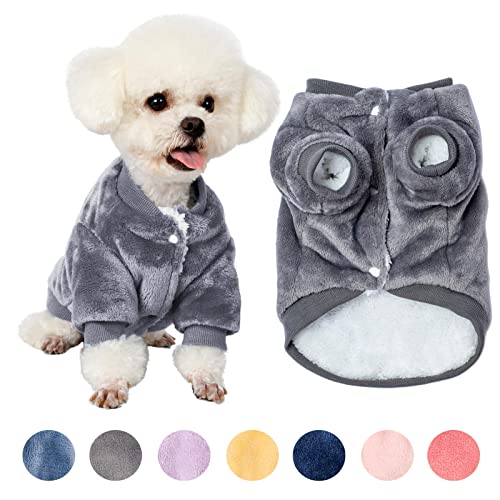 FabriCastle Hundepullover, Hundekleidung, Hundemantel, Hundejacke für kleine oder mittelgroße Hunde, Jungen oder Mädchen, ultraweicher und warmer Katzenpullover (Grau, Größe XS) von FABRICASTLE