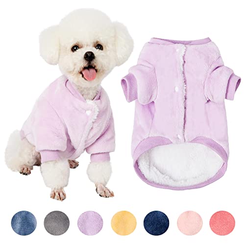 FabriCastle Hundepullover, Hundekleidung, Hundemantel, Hundejacke für kleine oder mittelgroße Hunde, Jungen oder Mädchen, ultraweicher und warmer Katzenpullover (Lavendel, XL) von FABRICASTLE