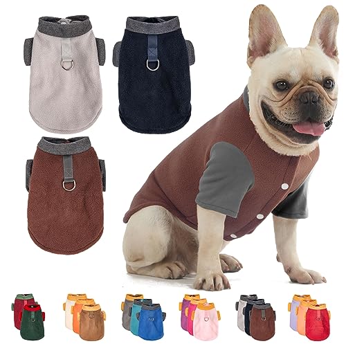 Hundepullover für kleine und mittelgroße Hunde, Jungen und Mädchen, kleine Hundejacke, Wintermantel mit O-Ring-Leine, dehnbar, warm, Hunde-Sweatshirt für Katzen, Welpen, Bekleidung, Zubehör (Größe von FABRICASTLE