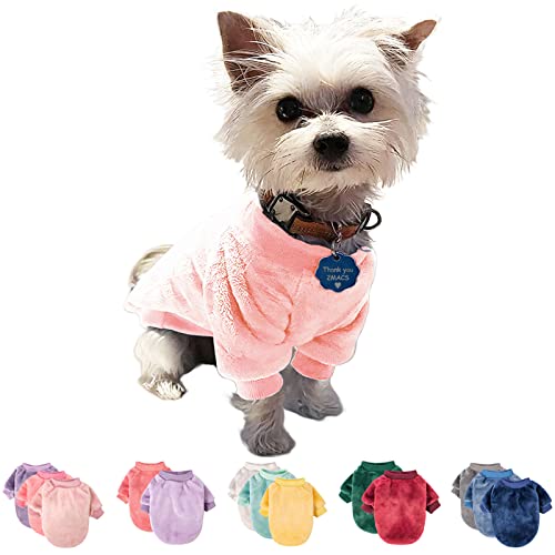 FabriCastle Pullover für kleine Hunde, Hundekleidung, Hundemantel, Hundejacke für kleine oder mittelgroße Hunde, Jungen oder Mädchen, ultraweich und warm, 1 Stück (Größe M, Blassrosa) von FABRICASTLE