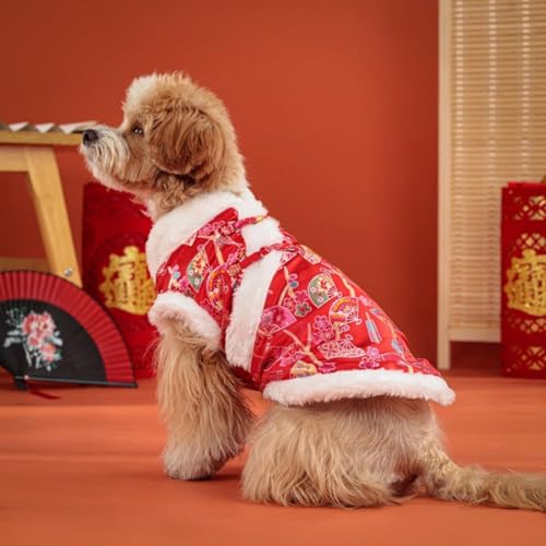 Feiern Sie das neue Jahr mit Stil mit diesem traditionellen chinesischen Tang-Anzug für Hunde (S) von FACAIIO