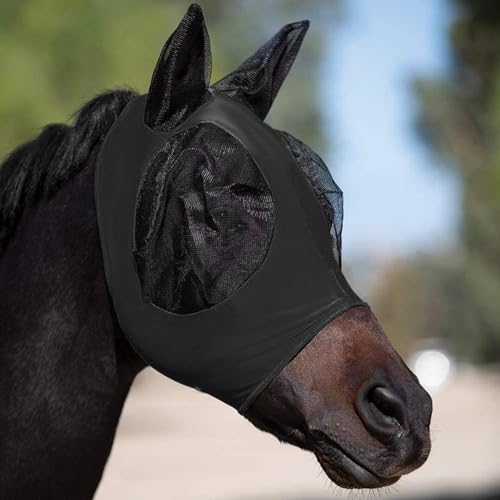 Stilvoller Gesichtsschutz für Pferde, ideal und sicher, Schwarz von FACAIIO