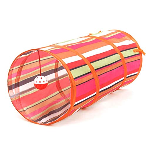 FACAITZQ Blinkender lustiger Katzen-Tunnel, 2 Löcher, Spielröhren, Bälle, zusammenklappbares Crinkle-Kätzchenspielzeug, Welpen-Kaninchen, Spiel-Hunde-Chat-Tunnel, Blau Salad Storage containers for von FACAITZQ