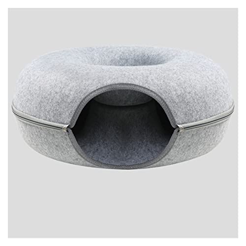 FACAITZQ Donut-Haustier-Katzentunnel, interaktives Spielspielzeug, Katzenbett, Dual-Use-Frettchen, Kaninchen-Betttunnel, Spielzeug für den Innenbereich, Katzenhaus (Argento L) Salad Storage von FACAITZQ