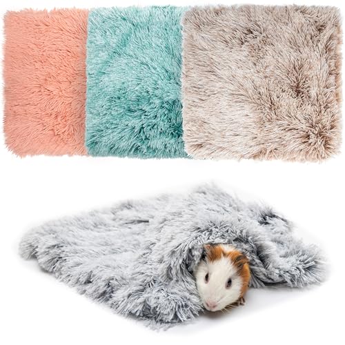 FAITUCOS Meerschweinchen-Decken, 4 Stück, warmes, gemütliches Haustierkäfig-Zubehör für Meerschweinchen, Igel, Kaninchen, Hamster, Chinchilla, Frettchen, Ratten, kleine Tiere, Fleece-Käfigeinlagen, von FAITUCOS