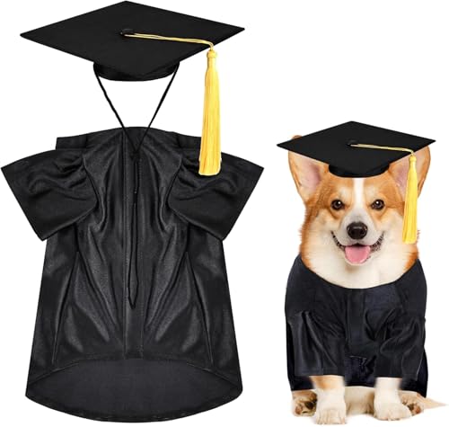 Hunde-Abschlusskappe und -kleid, Haustier-Abschluss-Kostüm, Haustier-Abschlusskappen, Outfit-Set für Hundeabschluss, Geschenk, Cosplay, Hundeabschluss, Geschenke für kleine, mittelgroße und große von FALUCKYY